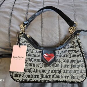 Juicy Couture Black and Beige Small Shoulder Bag